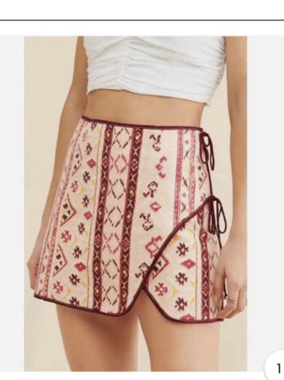 Free People Aztec Cleo Wrap Mini Skirt